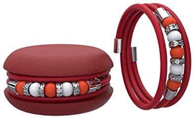 Too Late Macaron TOOLATE Bracciale Donna, Bracciale Charm Macaron in Caucciù con Perle Colorate e Strass, Made in Italy