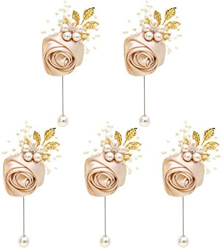 vepoty Spilla per corpetto da sposa 5 pezzi Spilla per seno fiore rosa Spilla per sposo sposa Spilla elegante per decorazioni per feste di matrimonio