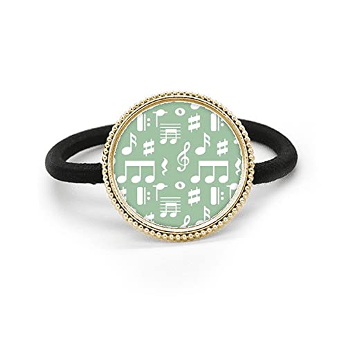 Bestchong White Music Notes Green Art Deco regalo moda argento metallo capelli cravatta e fascia di gomma copricapo