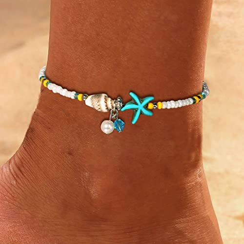 Clataly Sea Star Bead Piedi Catena Conch Cavigliere Beach Foot Gioielli per le Donne e Ragazze