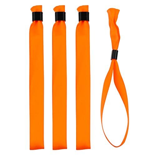 Extiff Set di braccialetti in tessuto/nastro di raso Chiusura in plastica 10 colori disponibili (arancione, 20)