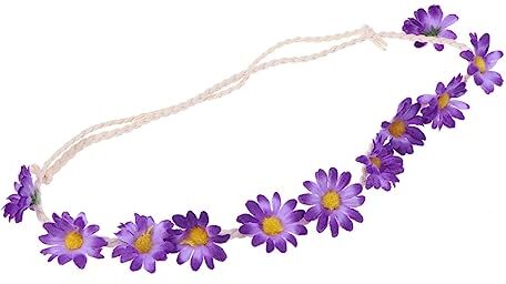 Abaodam 2 Pezzi 11 Di Fiori Per Bambini Fasce Per Le Donne Fasce Da Donna a Margherita Di Girasole Da Donna Testa Ragazza Viola Copricapo Di Fiori Mare