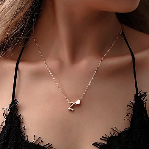 Atentuyi Iniziale Z Lettera Ciondolo Collana Amore Cuore Collane Dainty Lettera Capitale Oro Catena Choker Personalizzato Nome Collana Gioielli Per Le Donne E Le Ragazze