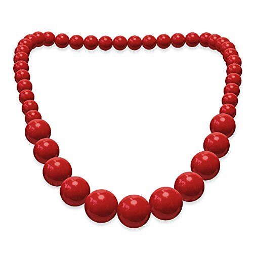 SoulCats Soul-Cats® Collana di Perle in Acrilico Rosso Catena Collana di Perle, Colore: Rosso