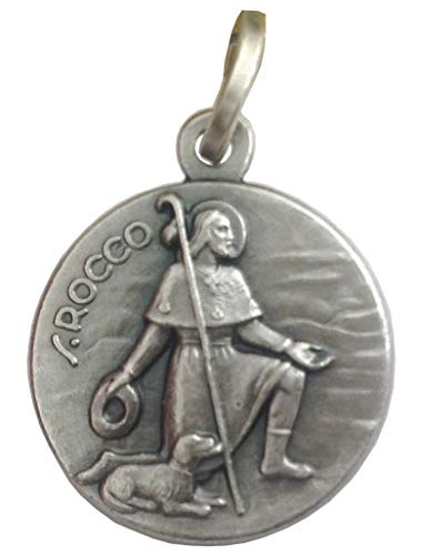I G J Medaglietta San Rocco In Argento Massiccio 925-925 Sterling Silver Saint Rock Medal