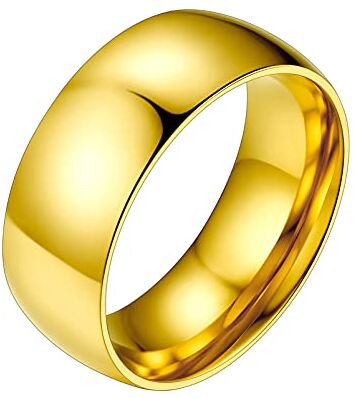 PROSTEEL Anello Uomo Oro Giallo Donna Fede Anello Uomo Acciaio Dorato Colore Oro Fede Anelli da Uomo in Oro Misura 29