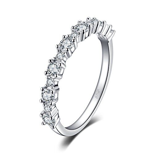 JewelryPalace Anelli Donna Argento 925, Anello Fedine Fidanzamento, Diamante Simulato Zirconi Anniversario Matrimonio Promessa Sposa Bande Anelli Donna in Argento, Gioielli Donna 22