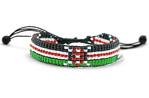 Generic Culture Beads Braccialetto di perline fatto a mano: indossa una bandiera del paese con perline naturali Masaai Jewellery (Kenya)