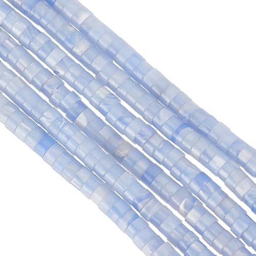 OLYCRAFT 300 perline rotonde piatte turchesi sintetiche 4 x 2 mm, perle turchesi blu naturale, tinto Heishi, pietre energetiche allentate per collane, orecchini, creazione di gioielli