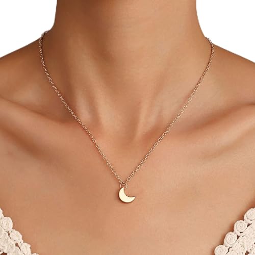 TseenYi Luna Ciondolo Collana Piccola Luna Girocollo Collana Piccola Mezzaluna Catena Boho Collana Gioielli Per Donne E Ragazze Regali (oro)