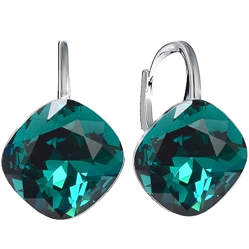 MŚ 1997 MENNICA ŚWIDNICKA Rhombus Orecchini pendenti da donna in argento 925 con cristalli di zirconi – Gioielli in vero argento da appendere per donne e ragazze – Orecchini pendenti ideali come regalo, Argento sterling,