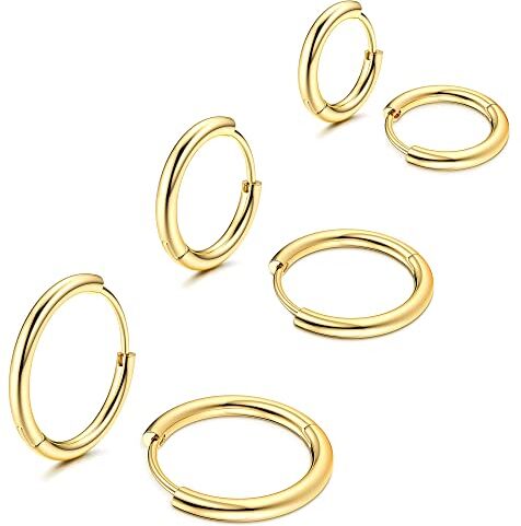 Morfetto F136 titanio orecchini a cerchio 14 K placcato oro piccoli orecchini a cerchio Mini Huggie orecchini per le donne Orecchini in titanio ipoallergenico Ora 8/10/12MM