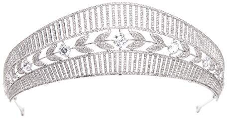 SEPBRIDALS Classica tiara da sposa con zirconia cubica, da donna, accessorio per capelli,