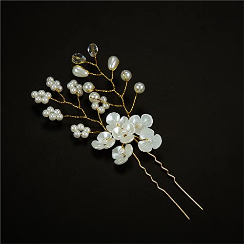 Generic Accessori per gioielli da sposa in cristallo con strass e perline forcine per capelli da sposa per damigella d'onore (6)