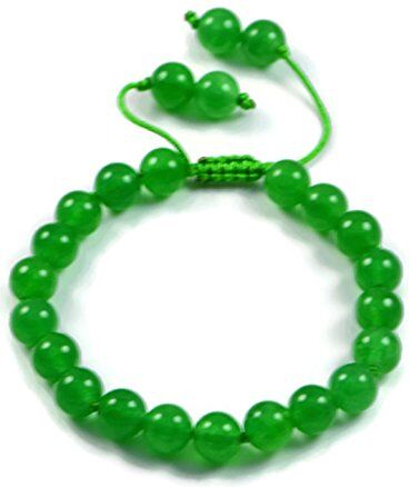 AqBeadsUk Classico semi-prezioso 8mm rotondo agata verde perline 8 pollici chiuso 11 pollice aperto lusso bracciale annodato a mano per donna