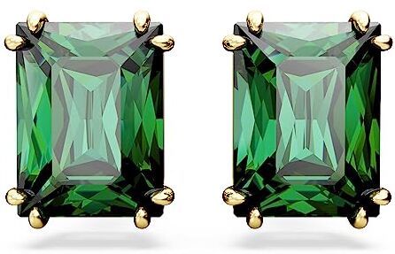 Swarovski Matrix Orecchini a Lobo, con Zirconia  a Taglio Rettangolare, Placcati in Tonalità Oro, Verde