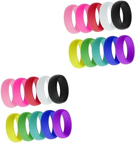 GALPADA 20 Pz anello in silicone unisex anelli di coppia regalo per l'amante fedi nuziali da donna elastico anello in silicone per donna e uomo universale squillo impostare uomini e donne