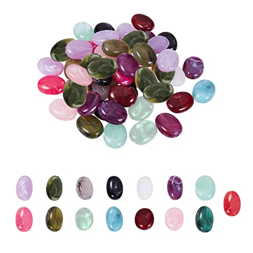 PH PandaHall 150 pz 15 colori ovale imitazione pietra preziosa distanziatore perline perle acriliche branelli allentati per orecchini collana braccialetto pendente gioielli creazione