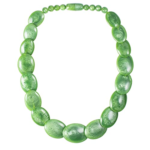 ZAVANA Collana Verde Chiaro per le Donne, Grande Collana di Colore per Donna, Collana Lunga di Bigiotteria, Collana Donna Fatta a Mano, Stile Bohémien, Collane Lunghe, Idee Regalo Donna