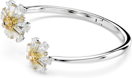 Swarovski Bracciale rigido Idyllia, Fiore, Giallo, Placcato rodio