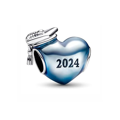 Feitery 2024 Cuori Azzurri Charm Ciondoli Libellule Bracciale Pandora Compatibile Regalo di Souvenir Della Laurea