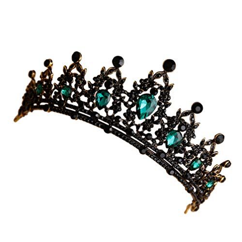 SHERCHPRY 1 Pc Tiara Della Principessa Di Halloween Della Regina Per Le D'epoca Regina D'epoca Corone Tiara Gotica Nero Sposa Classico Per