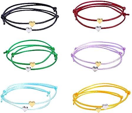 FSYXK 12 braccialetti Bracciale Anima Gemella, a forma di cuore, da donna, in filigrana, a forma di cuore,regolabili,per donne e ragazze Regalo per Coppia Lui Lei Fidanzata Fidanzato