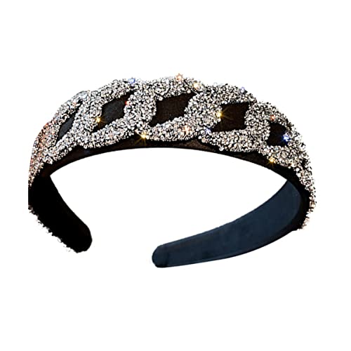 DELURA Fascia for capelli vintage con strass Diademi nuziali Fascia for capelli in cristallo barocco Cerchio for capelli in cristallo retrò con nodo a torsione con diamante