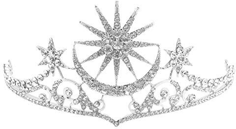 FRCOLOR tiara Crowns Star Moon nuziale nozze cristallo STRASS per capelli per donne