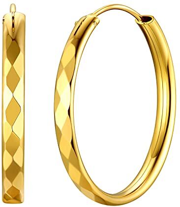 ChicSilver Orecchini Cerchi Grandi Argento 925 Grandi 30mm, Orecchini a Cerchio Oro da Donna, Orecchini Donna in Argento