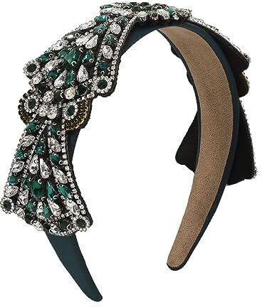 YEAMKE Complesso europeo e americano cubano Locke diamond-set headband prom catwalk headband hair ornament, verde