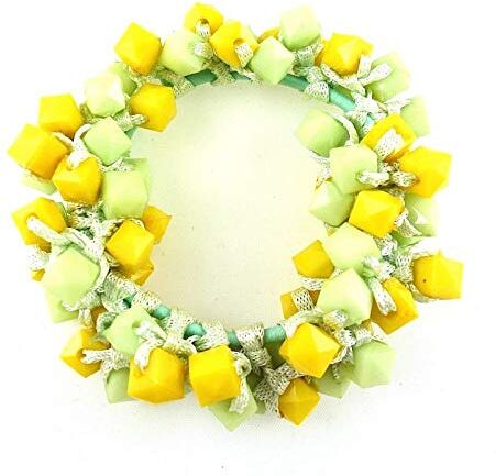 Creative Elastico per capelli o bracciale con perle quadrate giallo