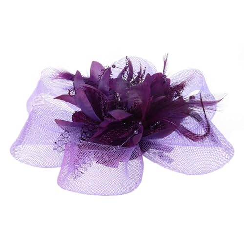 DBCFL Perle di piuma di fiori da donna a maglia corsagi di capelli affascinante fascia da capelli da sposa 17,5x17,5 cm Accessori per capelli