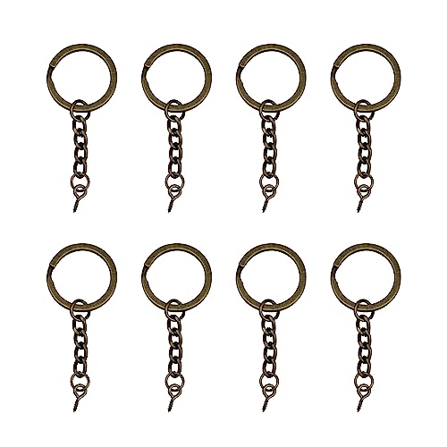 ZYDYRX 40 pezzi di bronzo anelli chiave con perni occhio vite Retro portachiavi con catena portachiavi per l'artigianato chiave mestieri fatti a mano fai da te