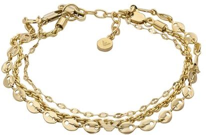 Emporio Armani Bracciale multifilo da donna in ottone color oro, EGS3112710