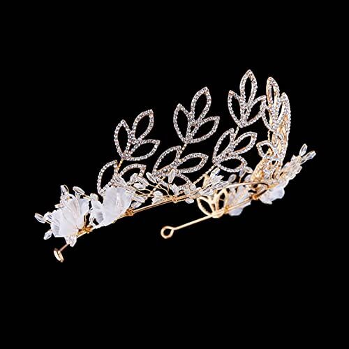 Generic Abito da sposa gioielli da sposa classici Copricapo fatto a mano Yamei Orecchini con nappe con corona di rami d'ulivo accessori per capelli eleganti