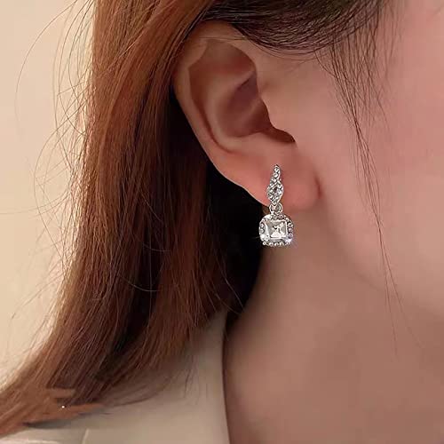 TseenYi Cristallo Orecchini Matrimonio Nuziale Argento Cubic Zirconia Goccia Orecchini Brillare Strass Penzoloni Orecchini Da Sposa Cz Borchie Orecchini Gioielli Per Le Donne E Le Ragazze