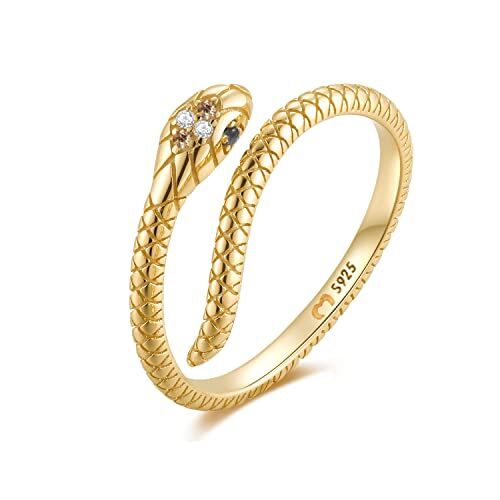 MARLION JEWELS Anelli da donna in argento 925 sotto forma di serpente. Anello da donna in argento 925 con finitura argento o oro. Gioielli da donna ideali per coppia e fidanzati, regali per amiche... Anelli coppia