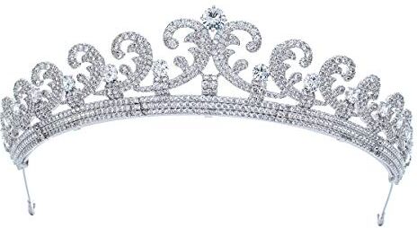 SEPBRIDALS diadema di zirconi cubici di cristalli, diademi nuziali, diadema principessa Diana, corona da sposa per donna, compleanno