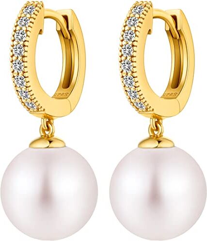 Miaofu Pearl Earrings Orecchini Perle Donna Orecchini Pendenti Perle  Orecchini Con Perle Anallergici Orecchini Perle Pendenti,Perle Goccia Orecchini,Orecchini Perle Oro Bianco,Orecchini Perle Argento