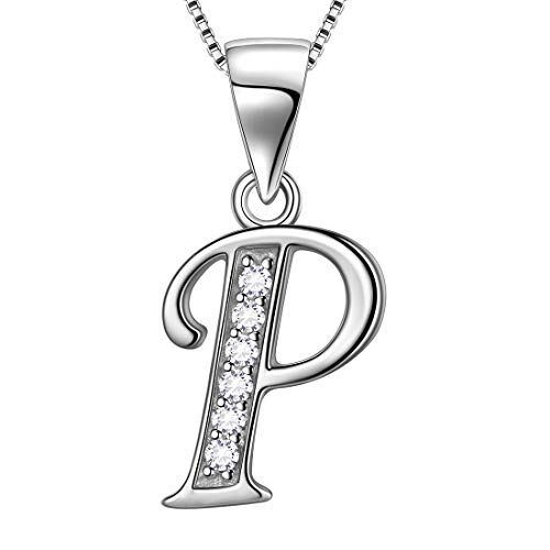 Aurora Tears 925 sterline d'argento P Lettera Collana iniziale P pendente alfabeto con cubic Zirconia gioielli incontri regali per le donne DP0045P
