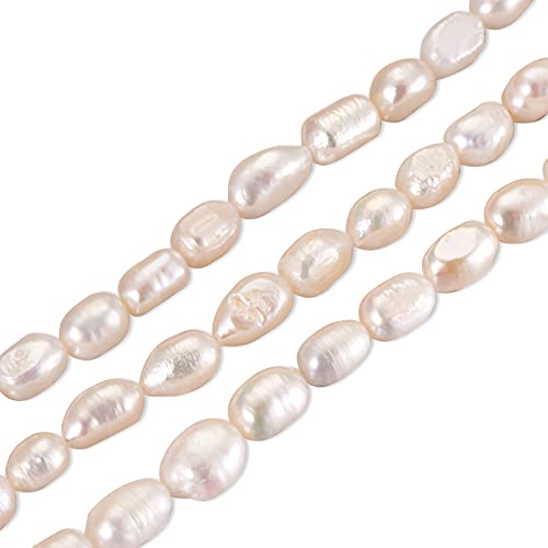 PH PandaHall PandaHall 5 fili di perle d’acqua dolce coltivate in modo naturale, forma irregolare, perle sfuse per la realizzazione di collane, bracciali e gioielli, 8-13 x 6-8 x 5-7 mm