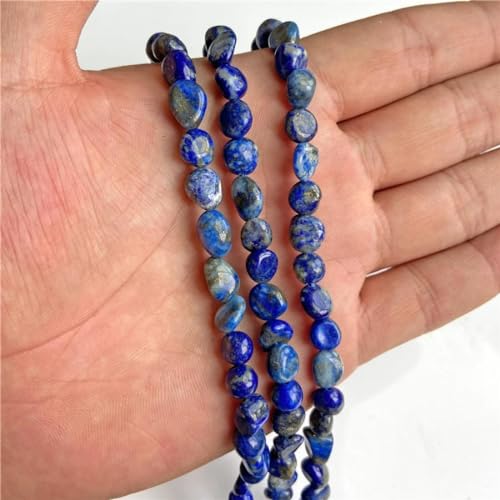 HAAMIIQII 45pcs 5-8mm Naturale Lapis Lazuli Perline Irregolare Freeform Tumbled Stone Loose Perline di pietra preziosa per la fabbricazione di gioielli DIY Bracciali Collane Orecchini