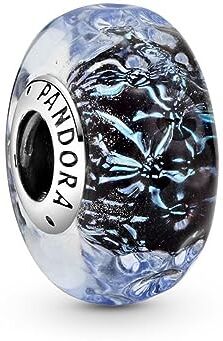 Pandora Charm  murano blu scuro  argento