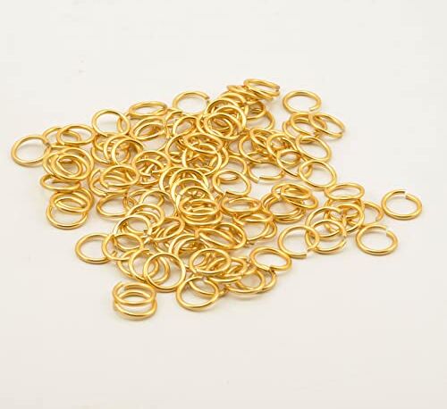 Creative Anelli in alluminio, per lavoretti artistici e bijoux, Light Gold, 12mmx120