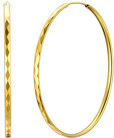 ChicSilver Orecchini Cerchi Grandi Argento 925 70mm, Orecchini a Cerchio Oro da Donna, Orecchini Donna in Argento