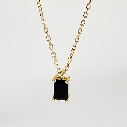 MAYJAI S925 argento nero diamante lungo quadrato collana Design catena Cash