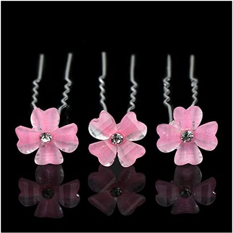 DNCG 10/20Pcs Chic Crystal Rose Flower Hair Clips Wedding Hair Hair Pins Damigella d'onore Gioielli Accessori for capelli da donna (Color : 10Pcs-02)