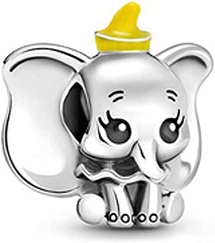 Generic Disney Dumbo Ciondolo a forma di elefante volante, in argento Sterling 925, compatibile con ciondoli Pandora e molti altri braccialetti del Regno Unito., Metallo