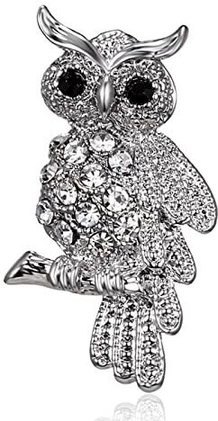 Inateannal Strass Gufo Pin Vintage Cristallo Lapel Pin Carino Animale Spilla Bouquet Decorazione Dichiarazione Smalto Spilla Gioielli Costume Per Le Donne Ragazze